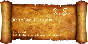 Kittler Elizeus névjegykártya
